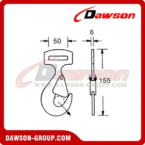DSTW50502 B/S 5000KG/11000LBS Twisted Hook