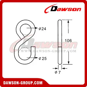 DSSH25051B BS 500KG1100LBS Forged Steel S Hook with Black CoatingDSSH25051B BS 500KG1100LBS Forged Steel S Hook with Black Coating