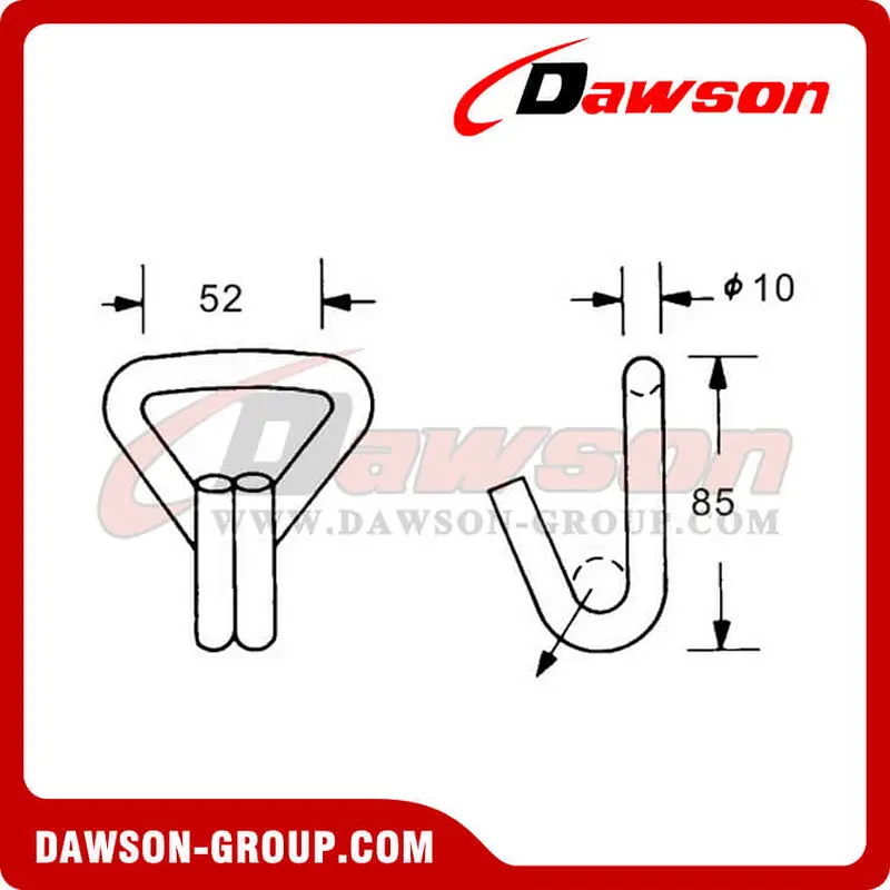 DSWH50401 BS 4000KG8800LBS Zinc Plated Wire Hook