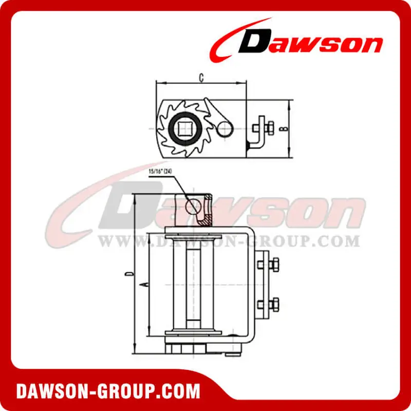 Portable Winch - Three Bars - Flatbed Truck Winches for Cargo Lashing Straps