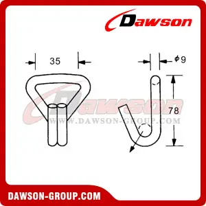 DSWH35301 B/S 3000KG/6600LBS Wire Hook