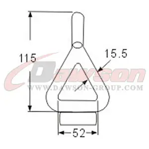 DSWH018B BS 5000KG  11000LBS 50mm Single J Hooks with Tube