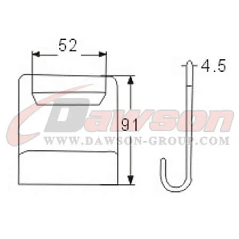 DSWH032 BS 5000KG / 11000LBS 2” / 50mm Flat Container Hooks