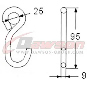 DSWHS008 BS 1000KG  2200LBS S Hook With Zinc Plated