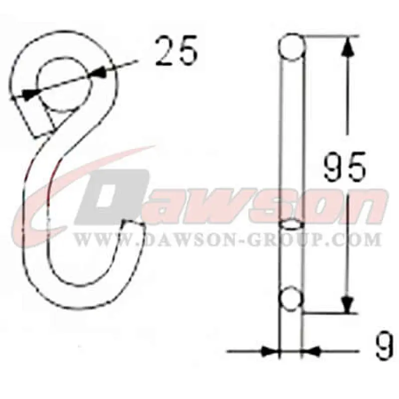 DSWHS008 BS 1000KG  2200LBS S Hook With Zinc Plated