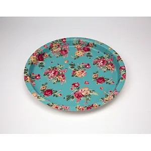 promotion Large plastic printed round tray round serving tray colored food  plastic food tray