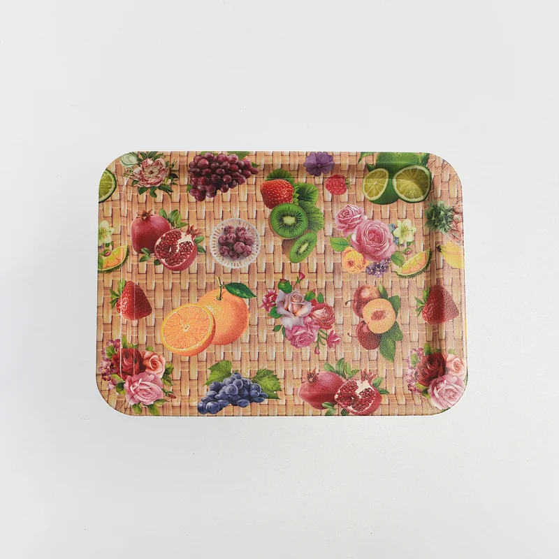 colored serving plastic tray large deep rectangular shallow tray full printing serving tray