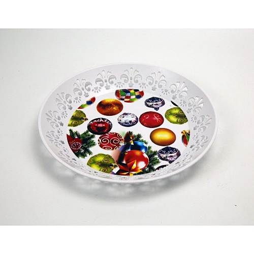 Hot round polypropylene plastic decorative christmas cheap  serving tray