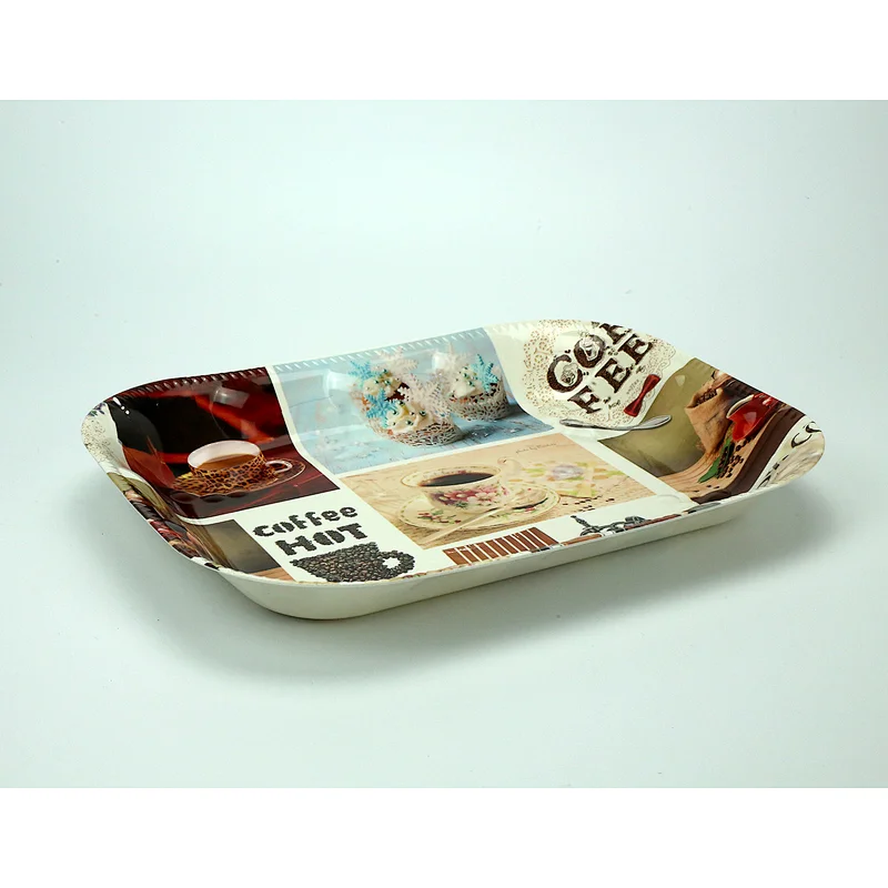Plastic food container serving tray wholesale fruit  plastic tray rectangular full printing plastic tray