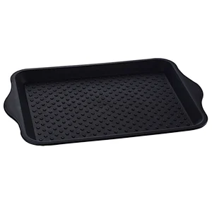 Hot  Goods In Stock Hard Plastic Rectangular Handle Fast Food Bread PP Serving Tray