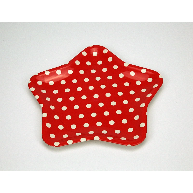 Hot sale gift serving tray clear star shape PP plastic tray printed  plastic serving tray