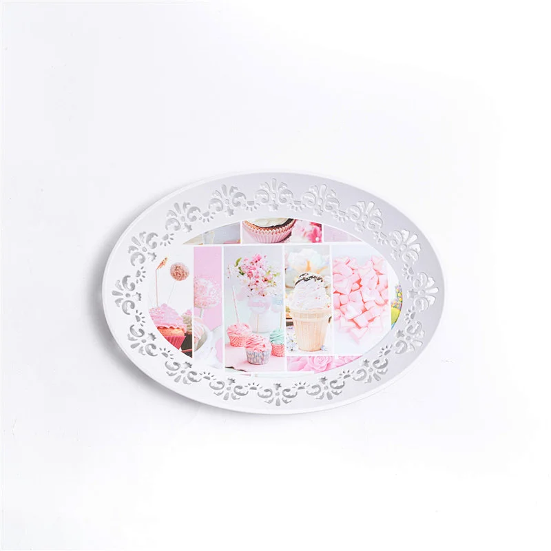 Dry fruit plastic serving tray promotion oval hollow out plastic tray food grade hdpe white plastic tray