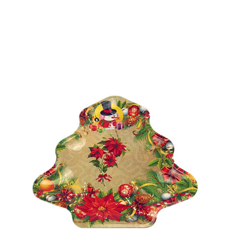 custom food serving tray printed christmas decoration tray wholesale plastic christmas gifts tray