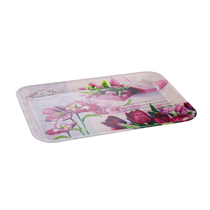 Custom Eco-friendly high quality full printed melamine restaurant tray/tray decorative/large plastic tray