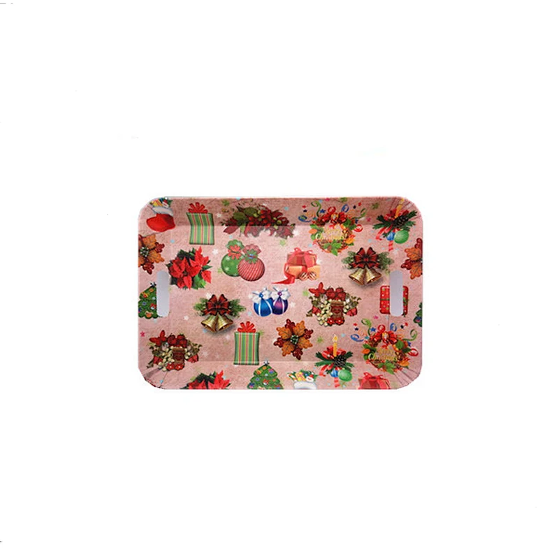 Customized Thanksgieing day Printed  Rectangle   plastic Serving Tray