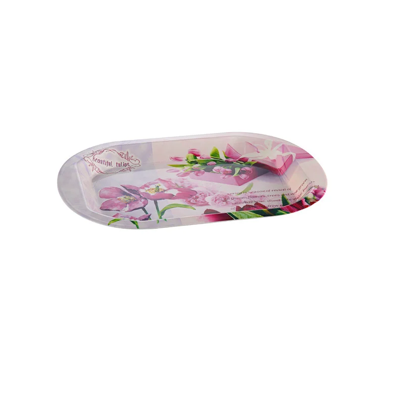 Good price promotion gift flower design plastic oval plate