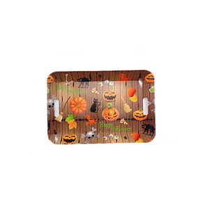 Customized Thanksgieing day Printed  Rectangle   plastic Serving Tray