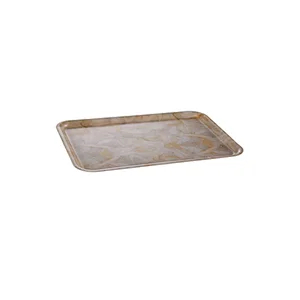Ecofriendly Biodegradable Square  Bamboo Fiber Breakfast Food Fruit Tea Large Rolling Serving Tray Plateau