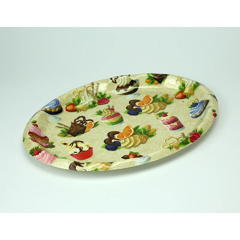 safe, non-toxic and reusable fruit decoration round serving tray