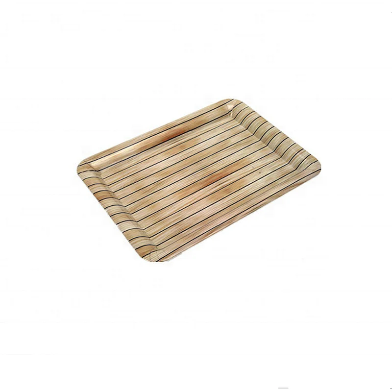 Hot factory cheap price eco-friendly  Full wood design Printed plastic plate