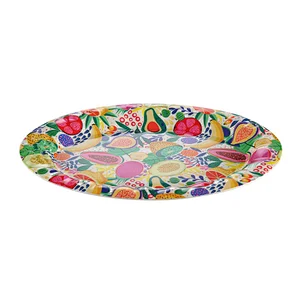 Custom large round christmas gift tray,plastic tray for home decorative ,colored printing plastic tray
