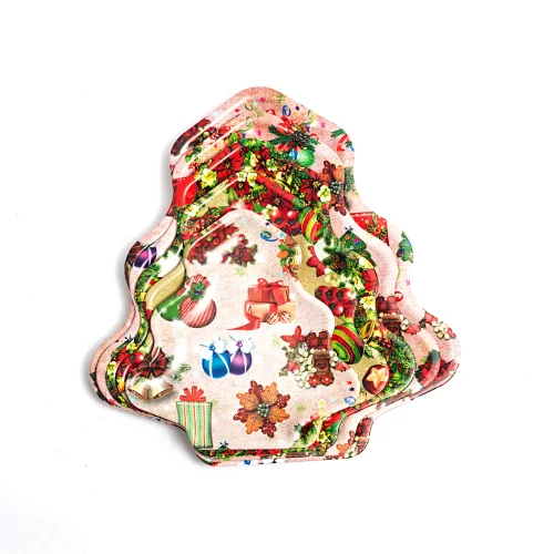 custom food serving tray printed christmas decoration tray wholesale plastic christmas gifts tray