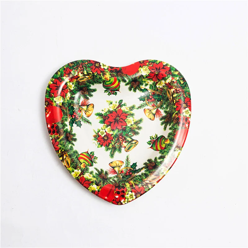 Western design heart shape plastic tray high quality heart shape  gift plastic tray