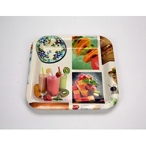 promotion coffee plastic serving trays Plastic square trays custom kitchen plates