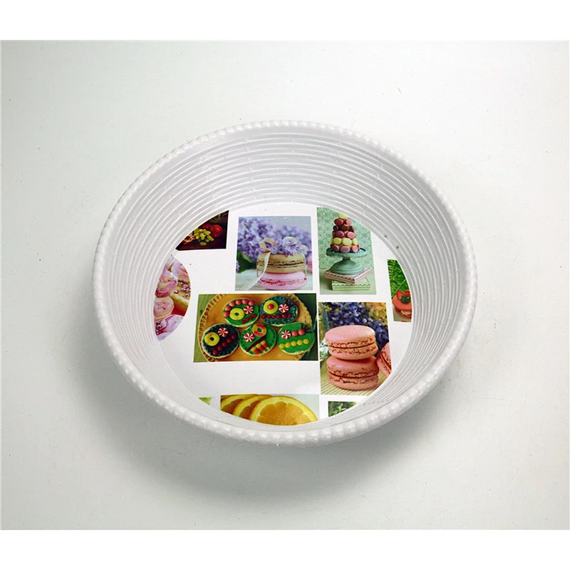large Plastic round trays large food trays Kitchen disposable trays  full printing plastic tray