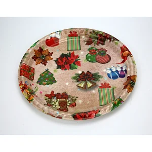 custom plastic tray promotion christmas holiday tray full printing plastic tray