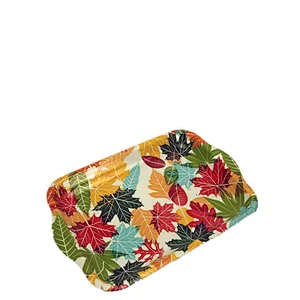 Cheap printed  rectangle service  tray with handle plastic fruit plate