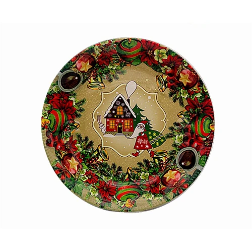 China  printed round propylene pp round tray cheap  christmas decor plate