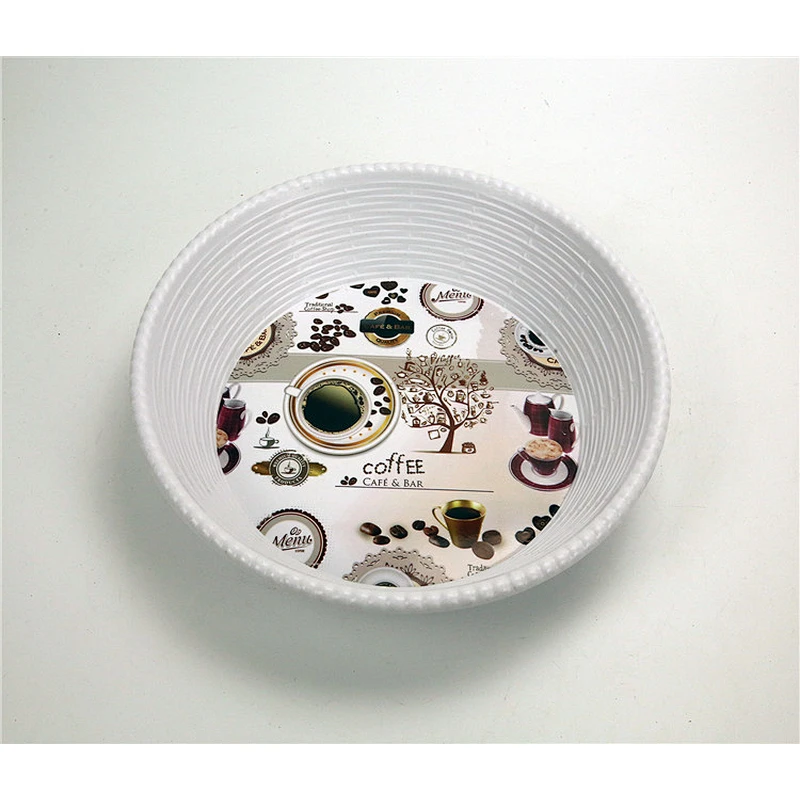large Plastic round trays large food trays Kitchen disposable trays  full printing plastic tray