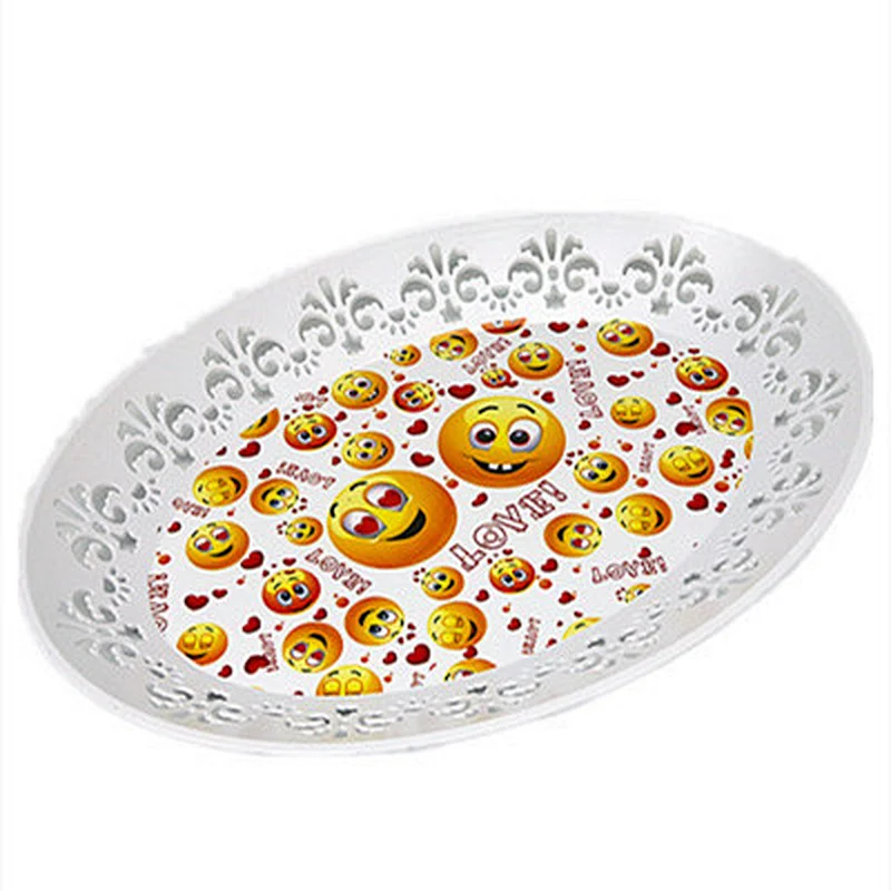 Fresh and beautiful series oval plastic tray  food serving plate colored plastic serving tray
