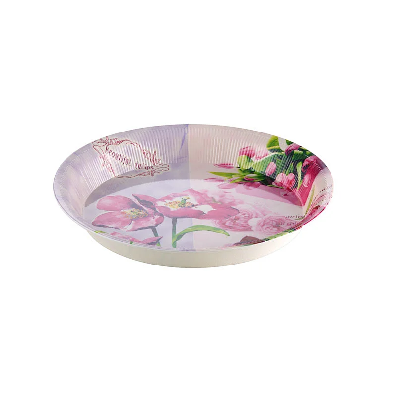 custom round plastic savring tray, promotion gift tableware plastic tray,large plastic food tray,