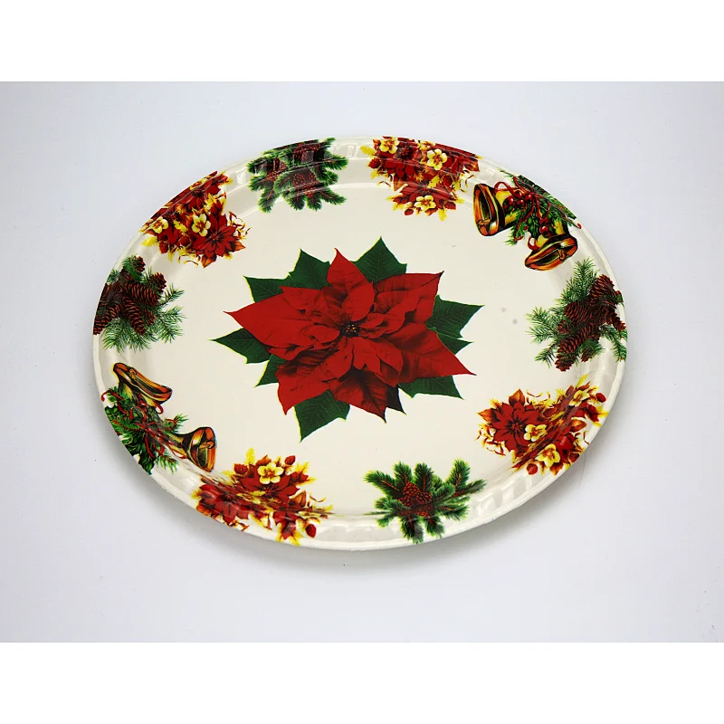 custom plastic tray promotion christmas holiday tray full printing plastic tray