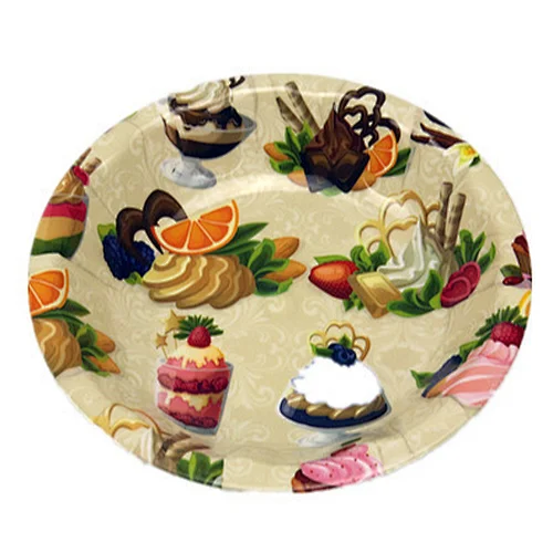 Houseware items cheap full printing round rattan charger plates