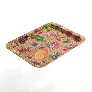 colored serving plastic tray large deep rectangular shallow tray full printing serving tray