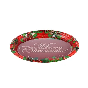 new design Good price promotion gift flower design round plastic tray