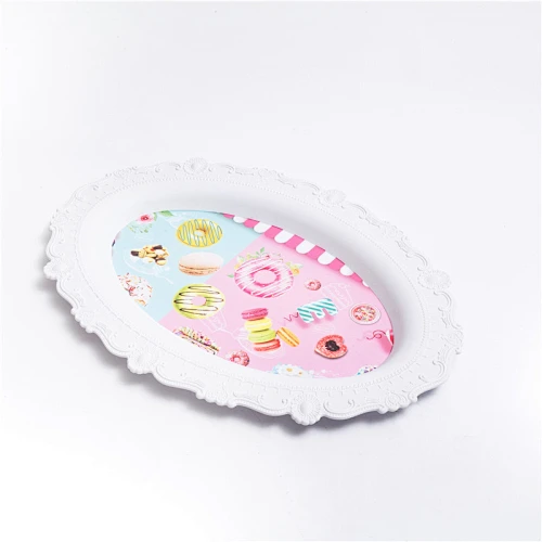 Coffee series oval plastic trays  print Gift plastic trays supermarket promotion trays
