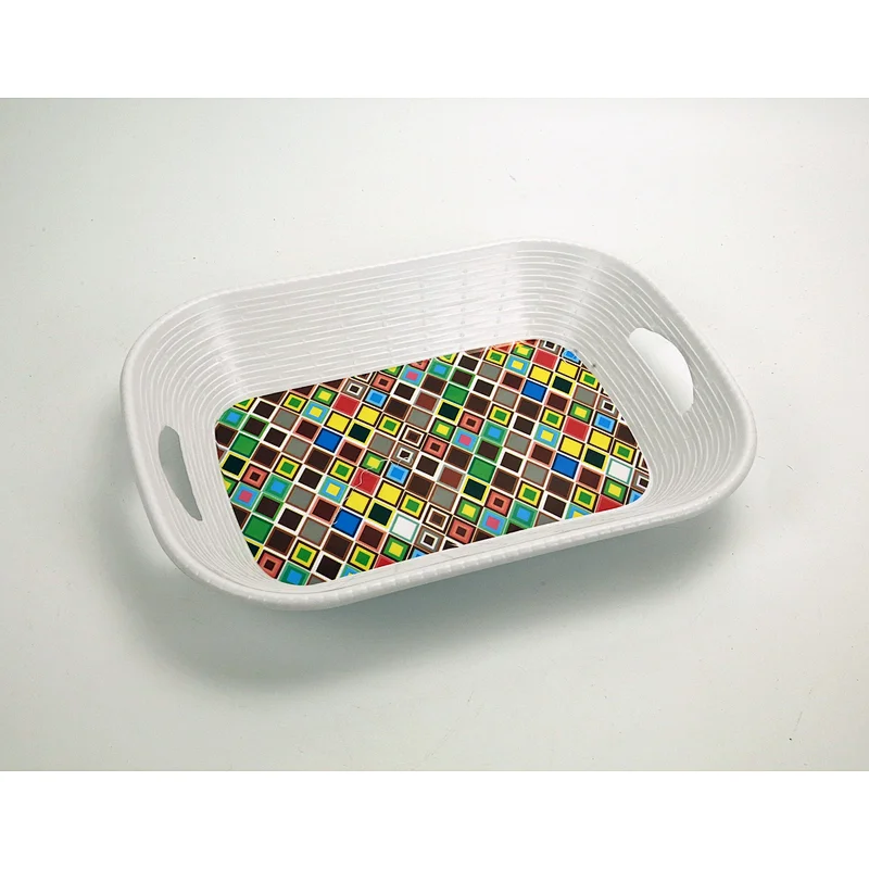 Custom print plastic melamine snack serving tray
