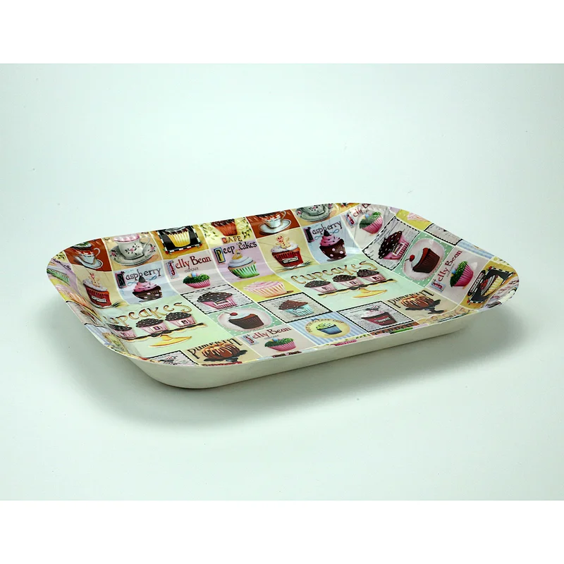 Plastic food container serving tray wholesale fruit  plastic tray rectangular full printing plastic tray
