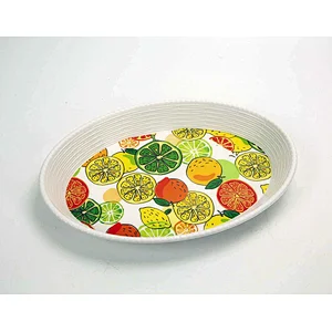 China factory  cheap oval  white flower design spring roll trays