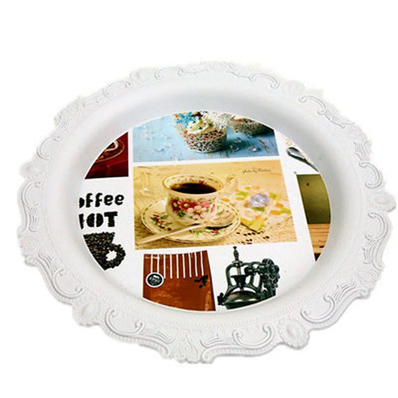 large coffee series plastic trays round Gift trays supermarket promotion trays