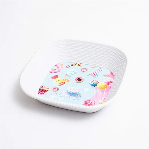 Square large plastic tray plastic coffee and cake tray new  arrival latest design serving plastic tray