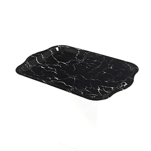 Decorative rectangular plastic serving tray,dinnerware service style plastic tray,full printing beautiful plastic tray