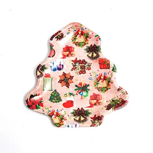 custom food serving tray printed christmas decoration tray wholesale plastic christmas gifts tray