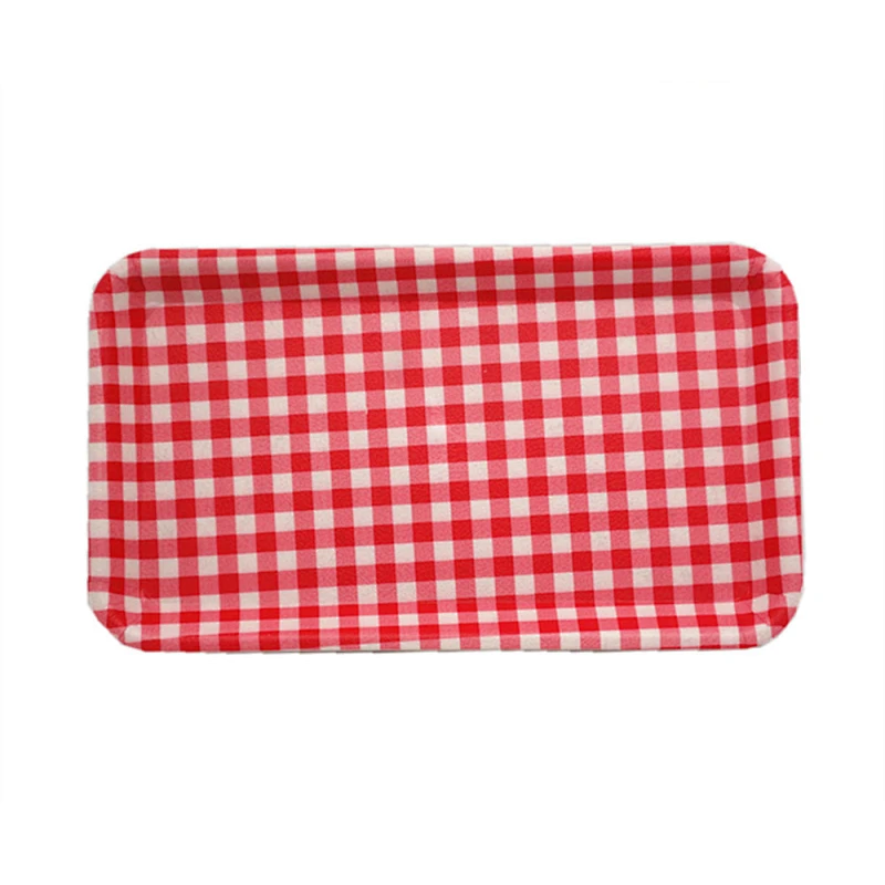 Wholesale hot selling  wave mini clear japanese  wood design print fruit PP tray