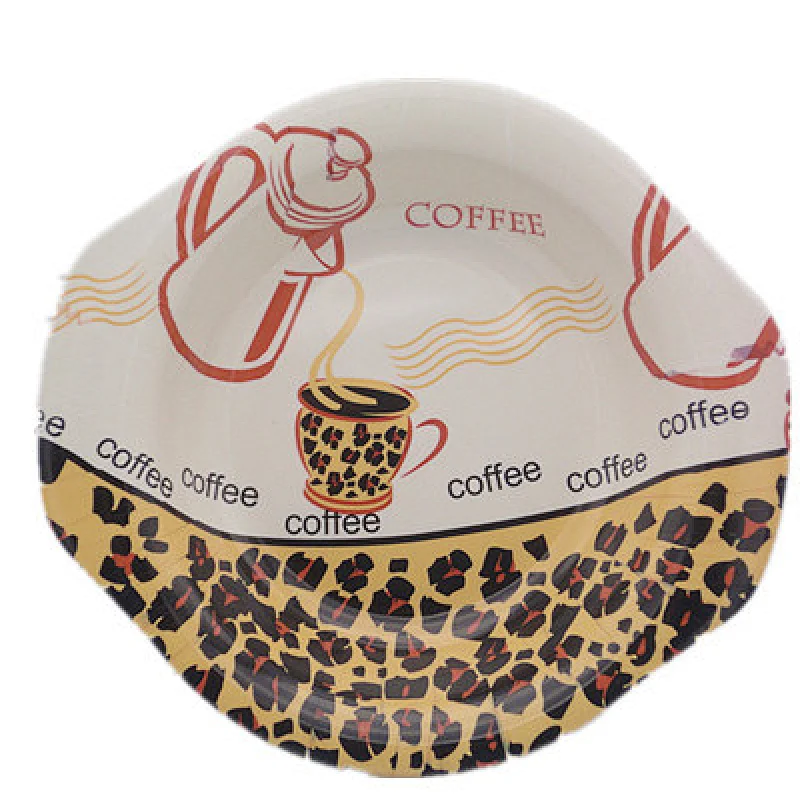 custom round tray,full printed flowers plastic tray, promotion food with handle plastic tray