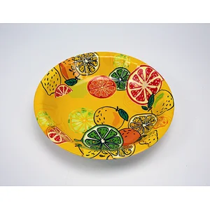 Christmas decorative plastic serving tray,wholesale food round plastic sarving tray western design plastic tray